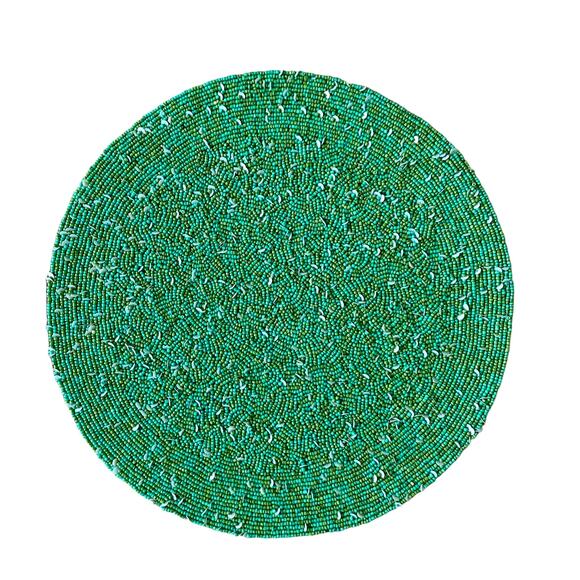 Tiramisu Christmas Hand Beaded Placemat 15in Holiday Glam Home Decor NEW